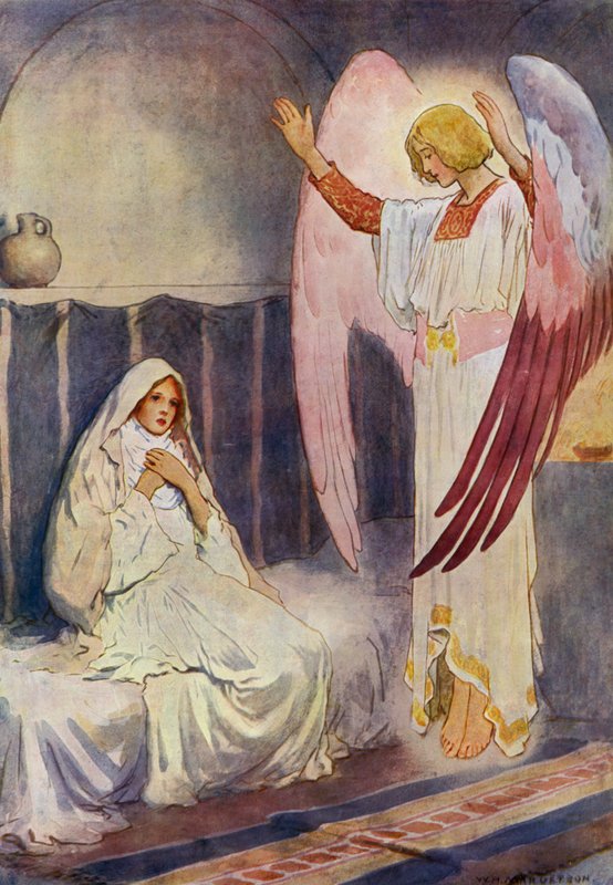 Ilmestys (väri litho) tekijältä William Henry (after) Margetson