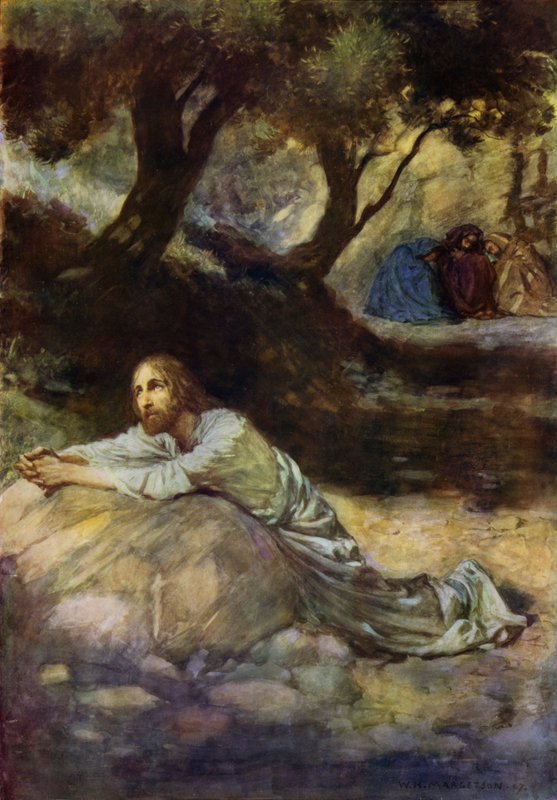 Getsemanen puutarha (väri litho) tekijältä William Henry (after) Margetson