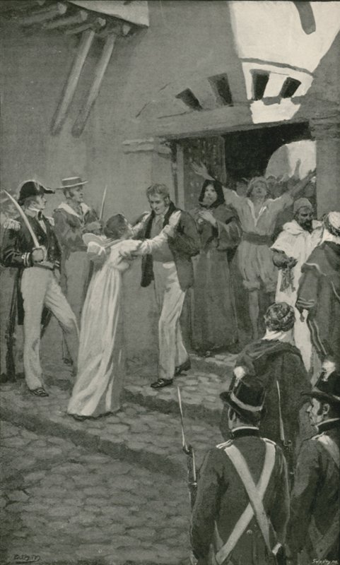 Brittiläisten merivoimien suorittama kristittyjen orjien vapauttaminen Algerissa (litho) tekijältä William Henry (after) Margetson