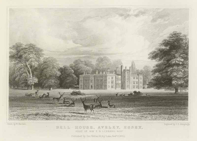 Bell House, Aveley, Essex, Sir T B Lennardin paikka, Baronet tekijältä William Henry Bartlett
