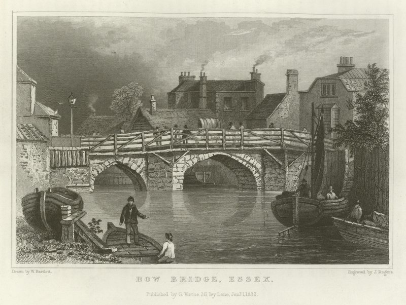 Bow Bridge, Essex tekijältä William Henry Bartlett
