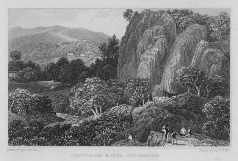 Chudleigh Rocks, Devonshire (kaiverrus) tekijältä William Henry Bartlett