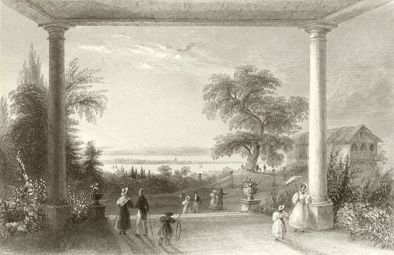 Konstanzin kaupunki ja järvi, Chateau Wolfsbergista käsin tekijältä William Henry Bartlett