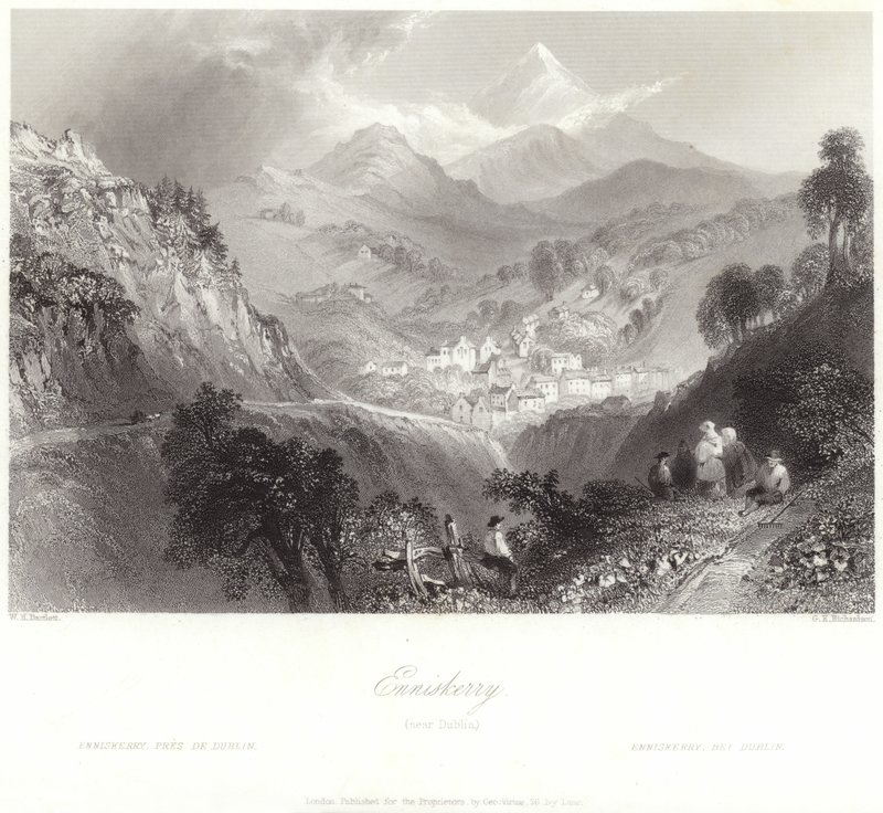 Enniskerry Wicklowin kreivikunnassa tekijältä William Henry Bartlett