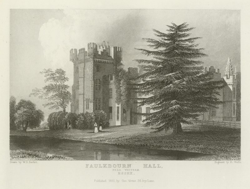 Faulkbourne Hall, lähellä Withamia, Essex tekijältä William Henry Bartlett