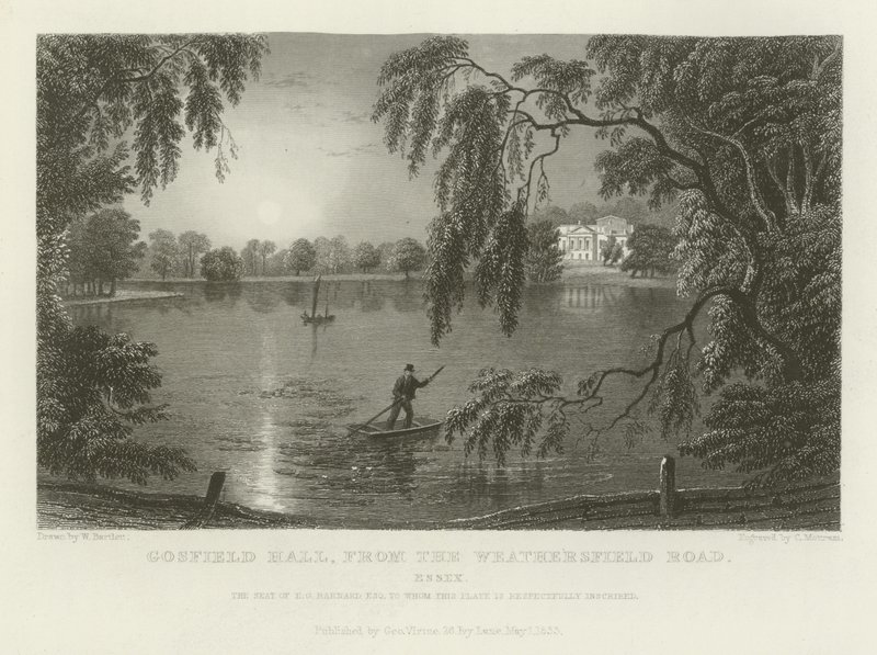 Gosfield Hall, Weathersfield Roadilta, Essex, E G Barnardin kotipaikka, Esquire tekijältä William Henry Bartlett