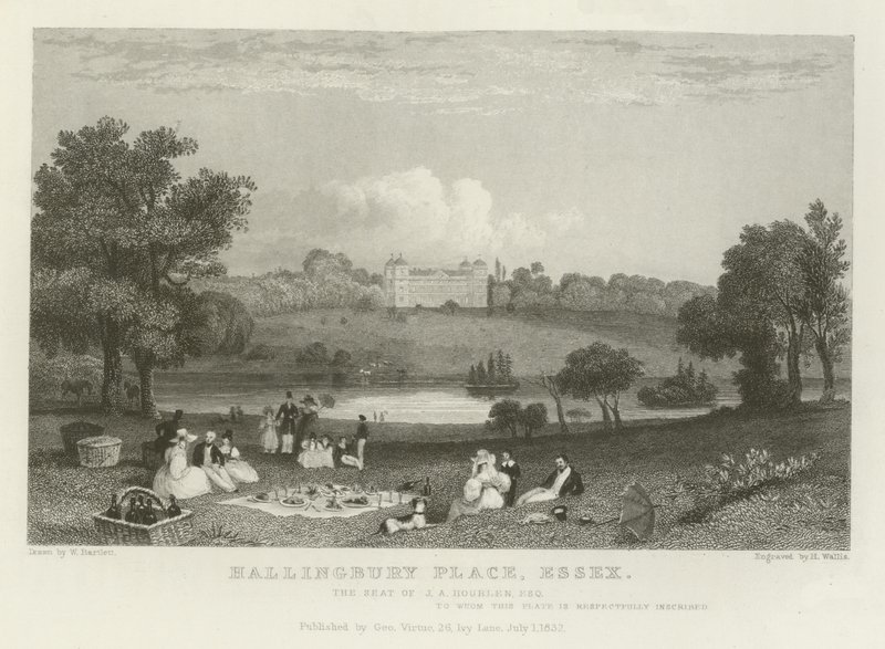 Hallingbury Place, Essex, J A Houblenin kotipaikka, Esquire tekijältä William Henry Bartlett