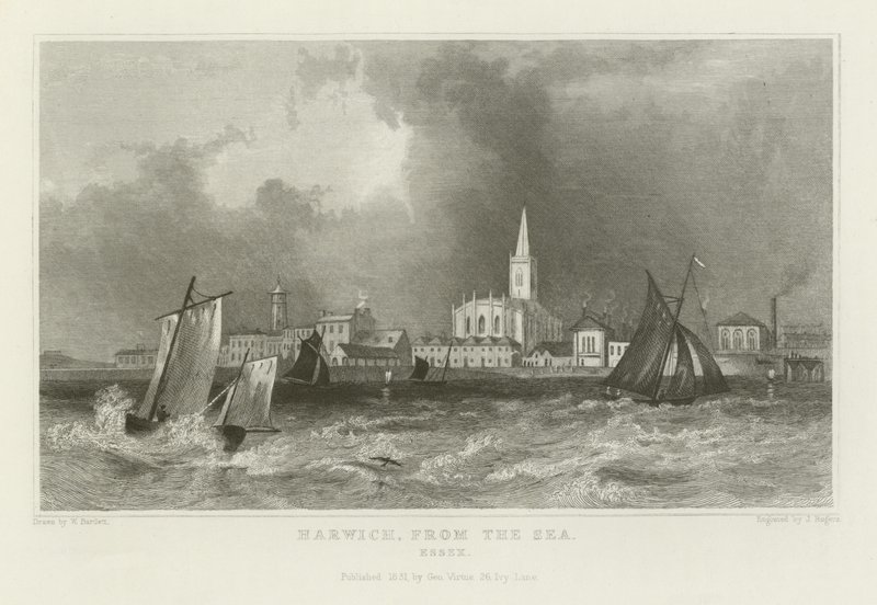 Harwich, merestä, Essex tekijältä William Henry Bartlett