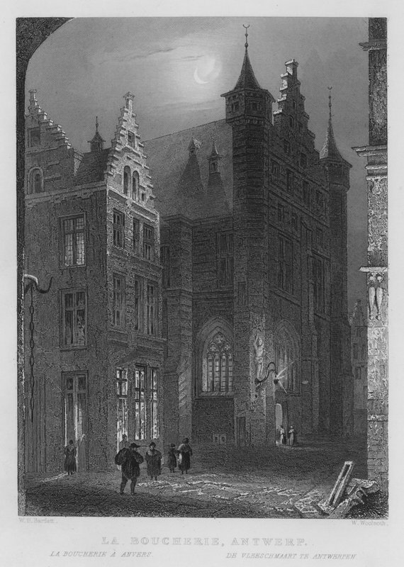 Teurastamo, Antwerpen (kaiverrus) tekijältä William Henry Bartlett