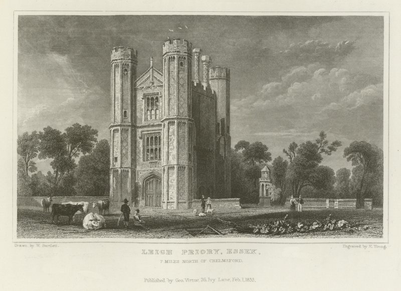 Leigh Priory, Essex, 7 mailia Chelmsfordista pohjoiseen. tekijältä William Henry Bartlett