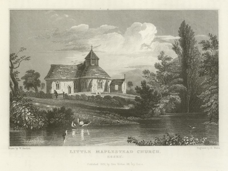 Little Maplestead Church, Essex tekijältä William Henry Bartlett