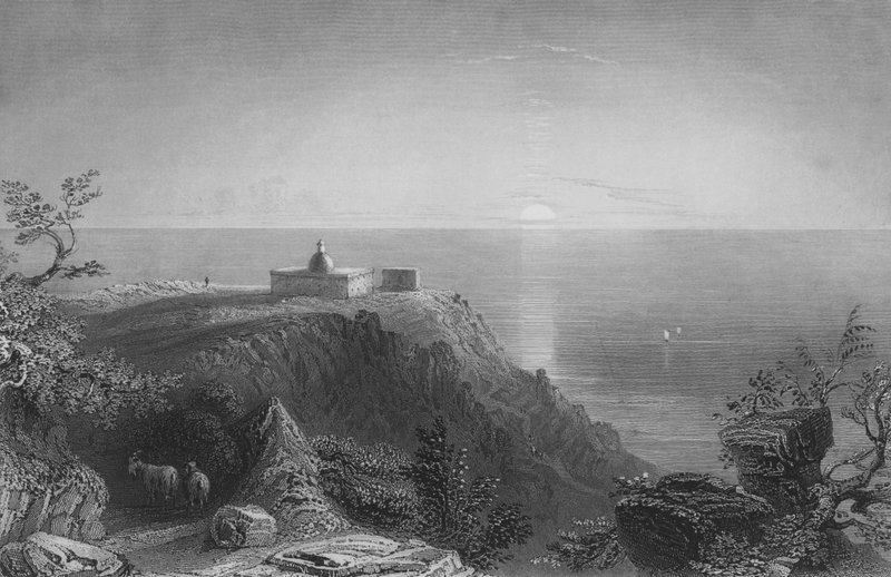 Carmel-vuori katsomassa merta tekijältä William Henry Bartlett