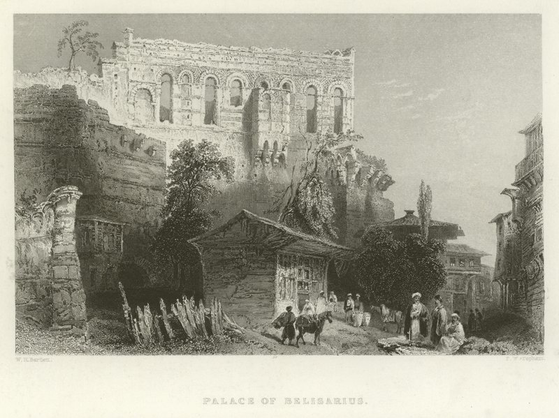Belisariuksen palatsi, Konstantinopoli tekijältä William Henry Bartlett