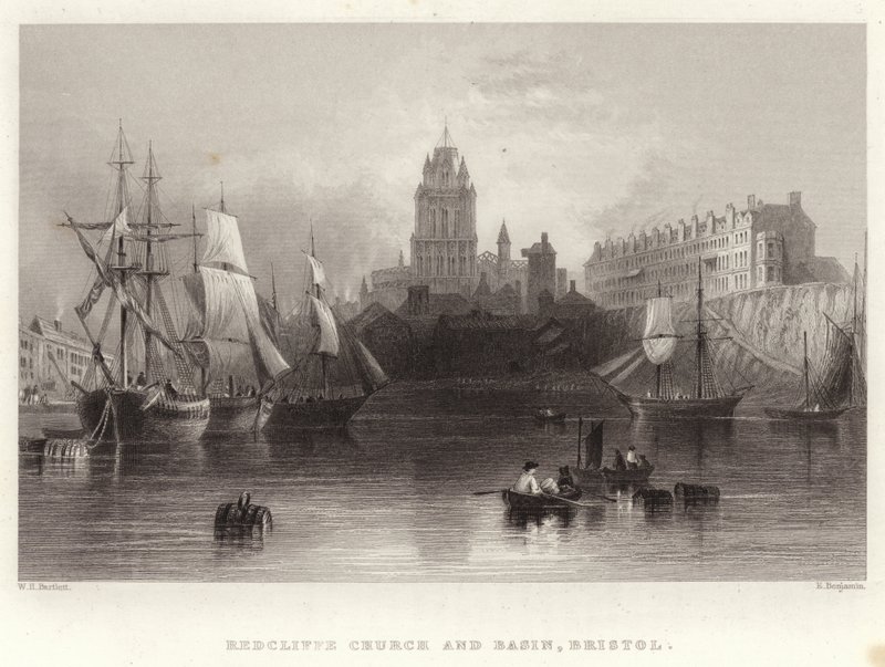 Redcliffen kirkko ja allas, Bristol tekijältä William Henry Bartlett