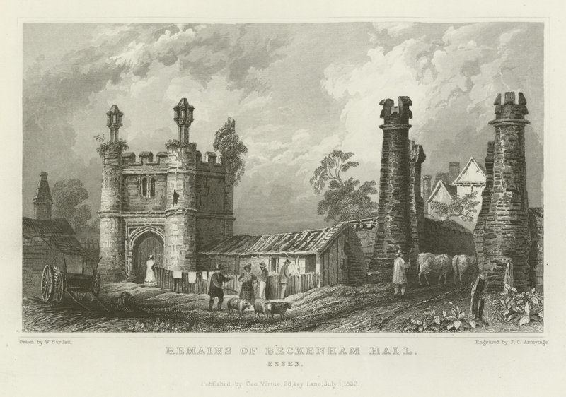 Beckenham Hallin jäännökset, Essex, Essex tekijältä William Henry Bartlett