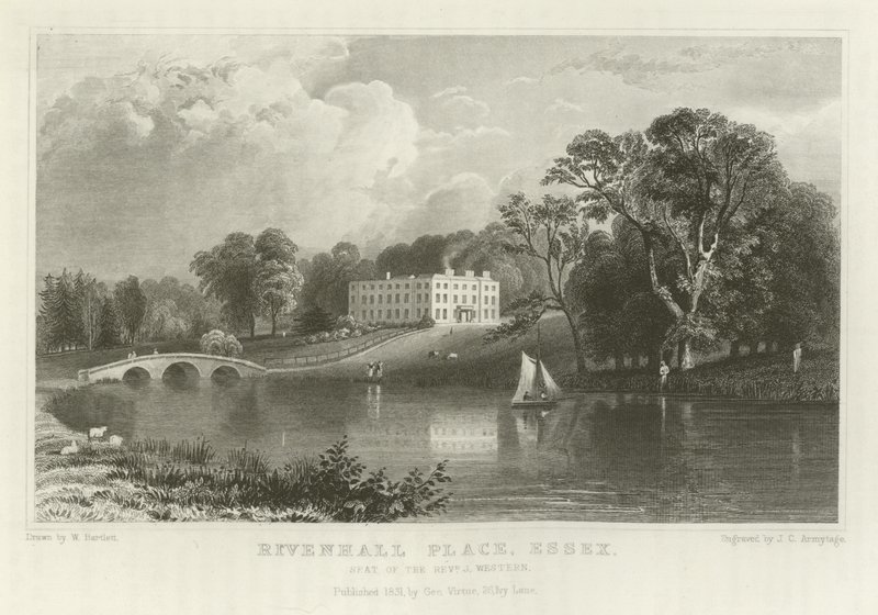 Rivenhall Place, Essex, pastori J Westernin kotipaikka tekijältä William Henry Bartlett
