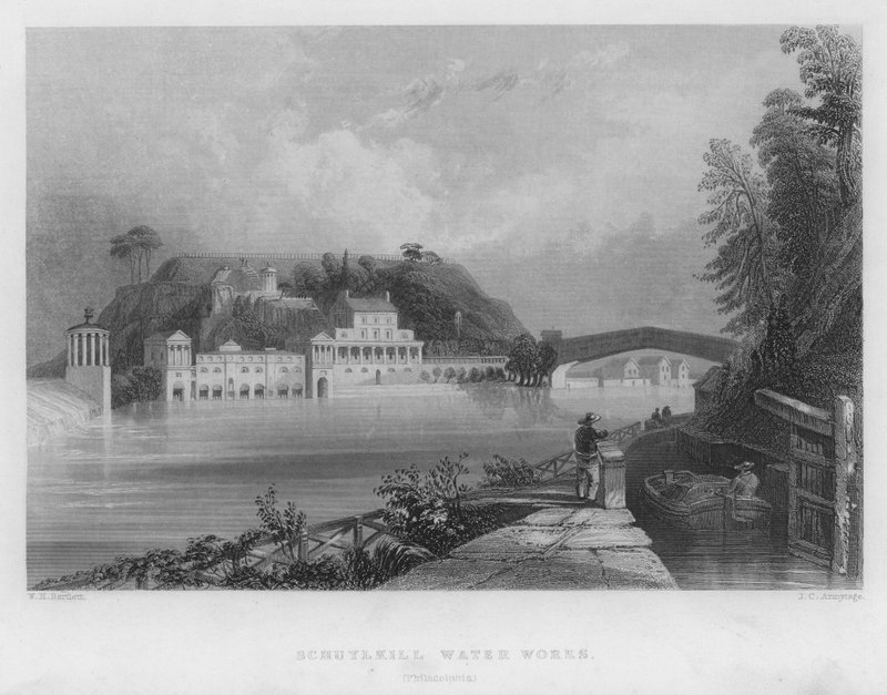 Schuylkill Water Works, Philadelphia (kaiverrus) tekijältä William Henry Bartlett