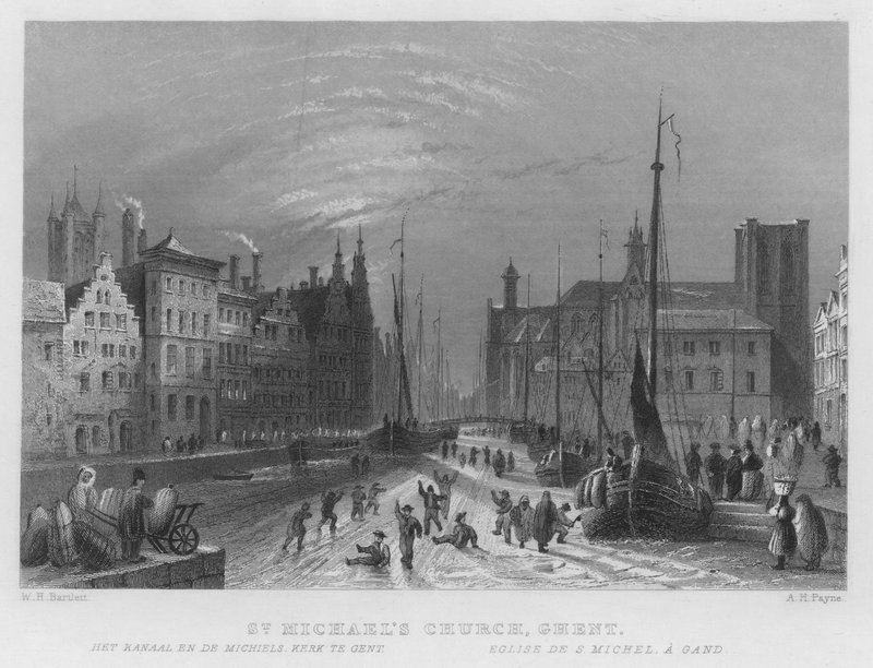 Pyhän Mikaelin kirkko, Gent (kaiverrus) tekijältä William Henry Bartlett