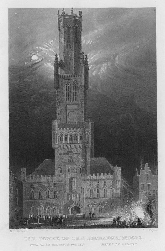 Pörssin torni, Brugge (kaiverrus) tekijältä William Henry Bartlett