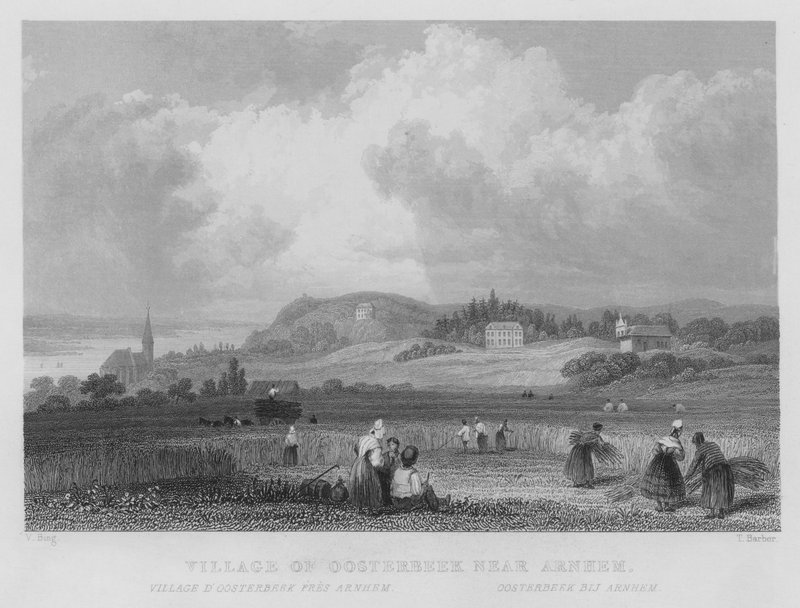 Oosterbeekin kylä lähellä Arnhemia (kaiverrus) tekijältä William Henry Bartlett