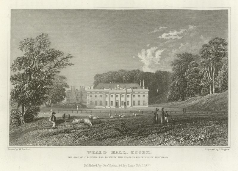 Weald Hall, Essex, C T Towerin istuin, Esquire tekijältä William Henry Bartlett