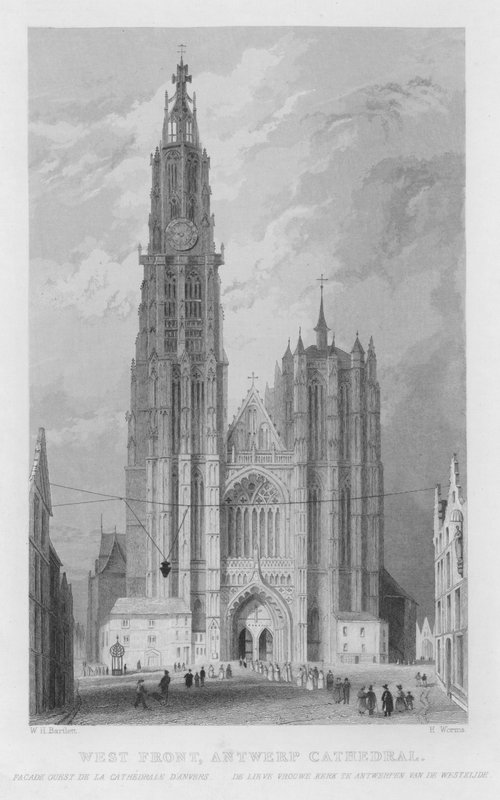 Länsirintama, Antwerpenin katedraali (kaiverrus) tekijältä William Henry Bartlett