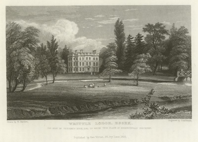 Writtle Lodge, Essex, Vicesimus Knoxin kotipaikka, Esquire tekijältä William Henry Bartlett