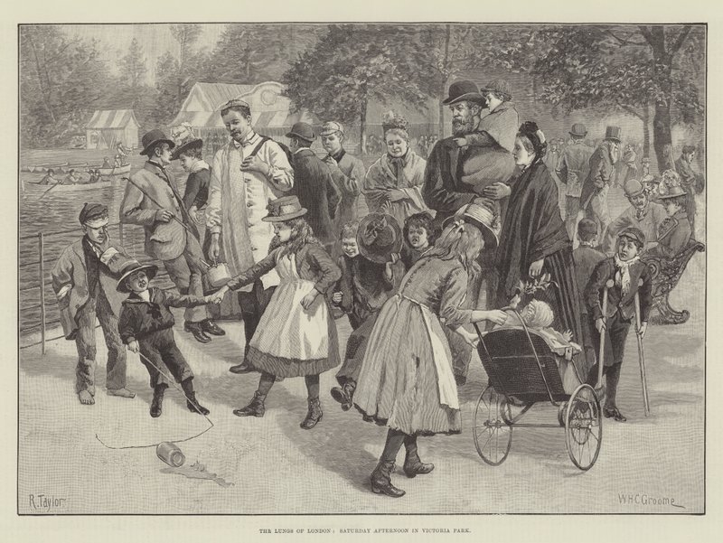 Lontoon keuhkot, lauantai-iltapäivä Victoria Parkissa tekijältä William Henry Charles Groome