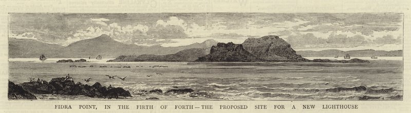 Fidra Point, Firth of Forth, ehdotettu paikka uudelle majakalle tekijältä William Henry James Boot