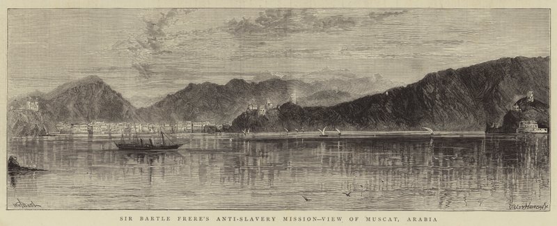 Sir Bartle Freren orjuuden vastainen tehtävä, Näkymä Muscatiin, Arabiaan tekijältä William Henry James Boot