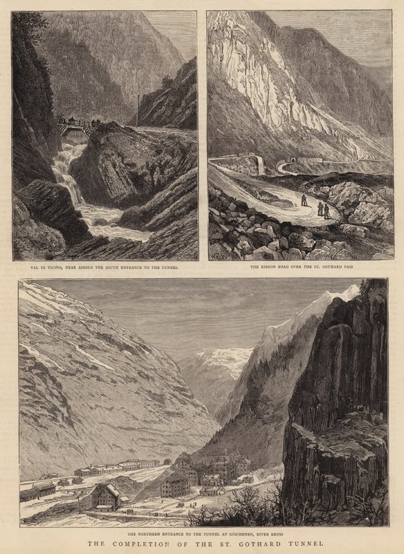 St Gotthardin tunnelin valmistuminen tekijältä William Henry James Boot