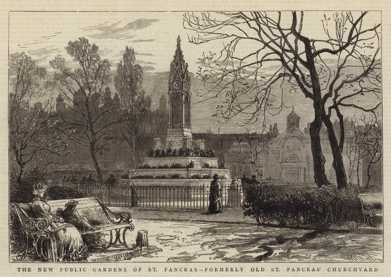 St Pancrasin uusi julkinen puutarha, entinen Old St Pancrasin kirkkopiha tekijältä William Henry James Boot