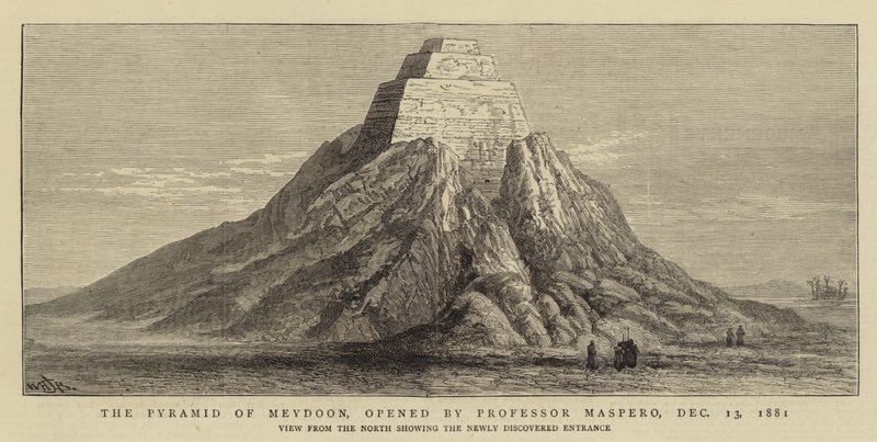 Meydoonin pyramidi, jonka professori Maspero avasi 13. joulukuuta 1881 tekijältä William Henry James Boot