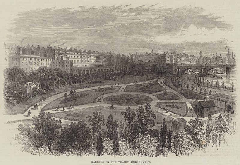 Thames Embankmentin puutarhat tekijältä William Henry Pike