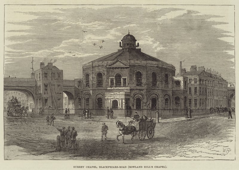 Surrey Chapel, Blackfriars-Road, Rowland Hillin kappeli tekijältä William Henry Pike