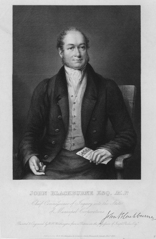 John Blackburne, englantilainen poliitikko, Huddersfieldin kansanedustaja ja kunnallisten yhtiöiden osavaltion tutkimuspäällikkö tekijältä William Henry Worthington