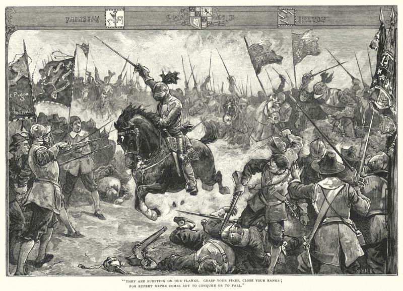 Nasebyn taistelu (kaiverrus) tekijältä William Heysham (after) Overend