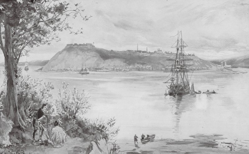 Näkymä Quebecin kaupungista ja linnoituksesta, AD 1759 (litografia) tekijältä William Heysham (after) Overend