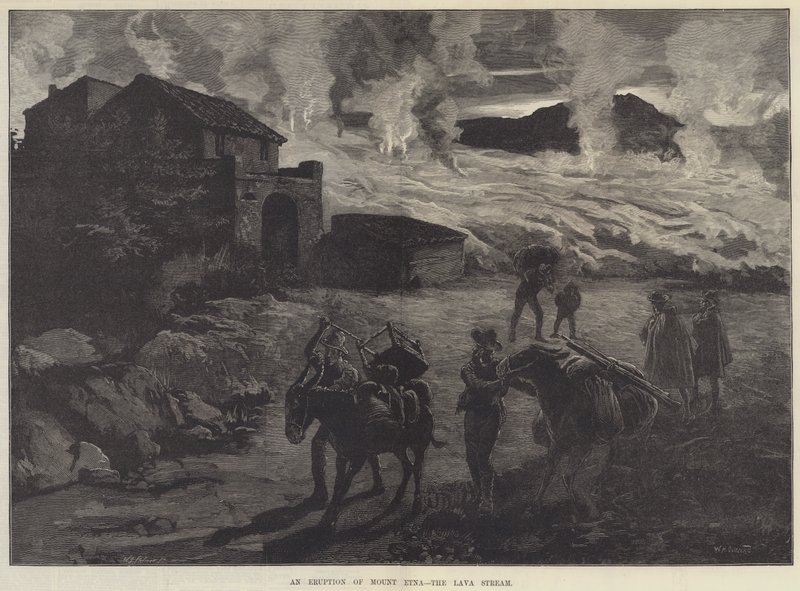 Etna-vuoren purkaus, laavavirta tekijältä William Heysham Overend