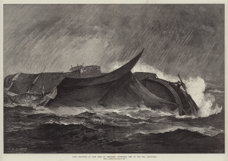 HMS Eurydice viimeksi nähnyt Benjamin Cuddiford, yksi kahdesta selviytyjästä tekijältä William Heysham Overend