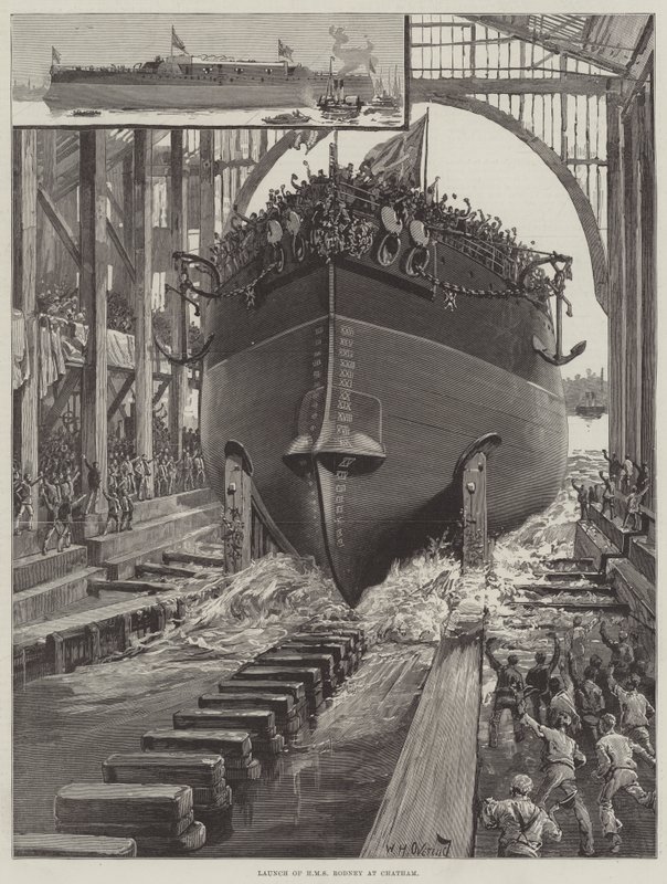 HMS Rodney lanseerattiin Chathamissa tekijältä William Heysham Overend