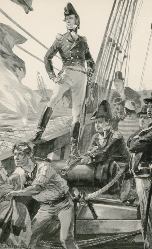 Lord Cochrane pyytää apua hyökkäämään Ranskan laivastoon tekijältä William Heysham Overend