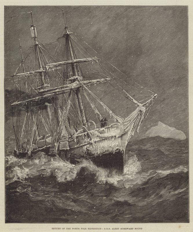 Pohjoisnavan tutkimusretkikunnan paluu, HMS Alert Homeward Bound (Kotiinpäin suuntautuva matka) tekijältä William Heysham Overend