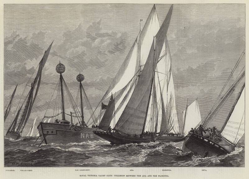 Royal Victoria Yacht Club, Adan ja Florindan yhteentörmäys. tekijältä William Heysham Overend