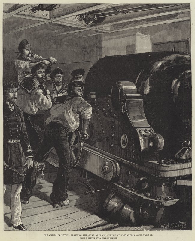 Egyptin kriisi, HMS Sultanin aseiden koulutus Aleksandriassa tekijältä William Heysham Overend