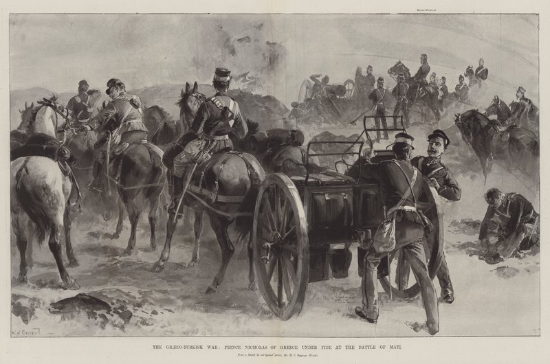 Kreikan ja Turkin sota, Kreikan prinssi Nikolai tulen alla Matin taistelussa tekijältä William Heysham Overend