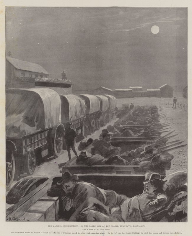 Matabele-kapina, Laagerin pohjoispuolella, Bulawayo, Moonlight tekijältä William Heysham Overend