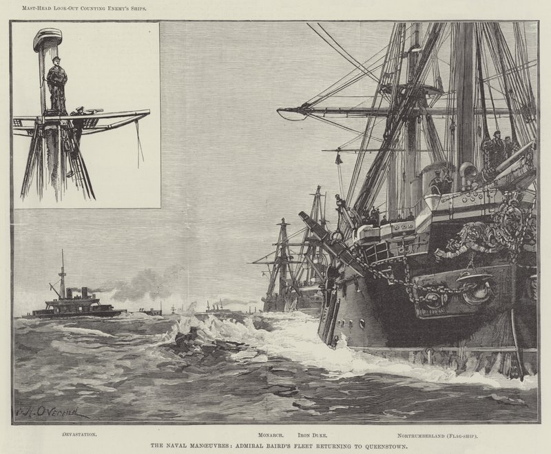 Naval Maneuvres, Admiral Bairdin laivasto palaa Queenstowniin tekijältä William Heysham Overend