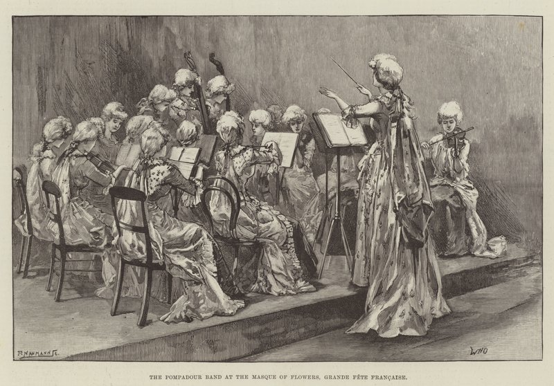 Pompadour-yhtye Kukkamaskeissa, Grande Fete Francaise tekijältä William Heysham Overend