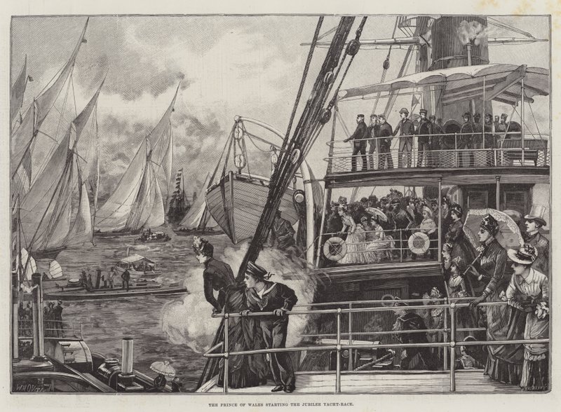 Walesin prinssi aloittaa Jubilee Yacht-Race -kilpailun tekijältä William Heysham Overend